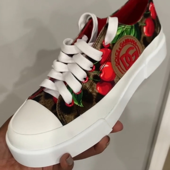 NWT NIB Dolce & Gabbana Portofino Cherry Sneakers - Picture 2 of 10
